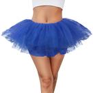 Saia tutu BOOSINI feminina de 5 camadas de tule elástico azul safira