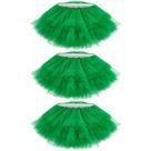 Saia tutu Clothsport, balé de tule de 5 camadas para mulheres, verde x3