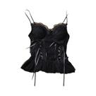 Saia Tutu Gótica Preta Elástica Com Detalhes Em Renda E Tule Mini Para Mulheres, Ideal Para Festas E