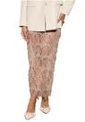 Saia Unybwonn Y2k Gothic Flowy Sequin Boho com estampa floral rosa