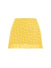 Saia Verdusa Polka Dots Mini Y2K Vintage Mesh Amarela para Mulheres