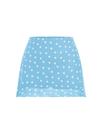 Saia Verdusa Polka Dots Y2K Vintage Mesh azul claro para mulheres Saia Verdusa Polka Dots Y2K Vintage Mesh azul claro para mulheres