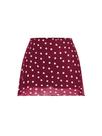 Saia Verdusa Polka Dots Y2K Vintage Mesh Burgundy para mulheres Saia Verdusa Polka Dots Y2K Vintage Mesh Burgundy para mulheres