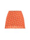Saia Verdusa Polka Dots Y2K Vintage Mesh Laranja para Mulheres Saia Verdusa Polka Dots Y2K Vintage Mesh Laranja para Mulheres