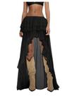 Saia Verdusa Western Ruffle Waterfall High Low Maxi Black Saia Verdusa Western Ruffle Waterfall High Low Maxi Black