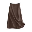 Saia Vintage De Cintura Alta Até O Tornozelo, Saia Solta Para Mulheres, Cor Sólida, Moda Casual