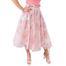 Saia Viscose Floral E Tulê - Juvenil Moda Evangélica