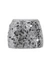 Saia WDIRARA Sparkly Sequin Bodycon Mini Silver para mulheres