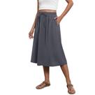 Saia Witsmile Boho com estampa floral elástica de cintura alta cinza