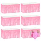 Saias de mesa em folha metálica rosa mebiornt 74x274 cm, pacote com 6