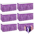 Saias de mesa Mebiornt, folha metálica roxa de 29 x 108 polegadas, pacote com 6 Saias de mesa Mebiornt, folha metálica roxa de 29 x 108 polegadas, pacote com 6