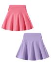 Saias Fdqin elásticas plissadas com shorts para meninas de 13 a 14 anos