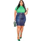 Saias Jeans simples Moda Feminina plus size Saias Jeans simples Moda Feminina plus size