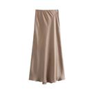 Saias Longas De Cetim Elegantes De Cintura Alta Para Mulheres, Nas Cores Preto, Branco, Verde E Saias Longas De Cetim Elegantes De Cintura Alta Para Mulheres, Nas Cores Preto, Branco, Verde E