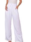 Saida calça pantalona branca crepe dunas