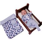 Saída de Maternidade 100% Algodão Inverno Suspensório Cinza com Porta Bebê Saída de Maternidade 100% Algodão Inverno Suspensório Cinza com Porta Bebê