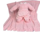 Saida de maternidade beth bebe trico suedini pietra rosa
