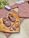 Saída de maternidade de menina vestido pipoca 6 peças