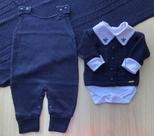 Saída de maternidade de menino em tricot 4 peças urso principe Saída de maternidade de menino em tricot 4 peças urso principe