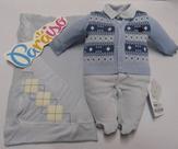 Saida De Maternidade Luxo Bebê Menino Paraiso Plush Ref 7952