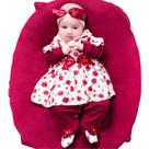 Saída de Maternidade Menina Aconchego Bela Floral Marsala 05 Peças P