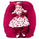 Saída de Maternidade Menina Aconchego Bela Floral Marsala 05 Peças P