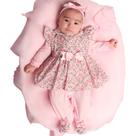 Saída de Maternidade Menina Aconchego Bela Floral Rosa 05 Peças P Saída de Maternidade Menina Aconchego Bela Floral Rosa 05 Peças P