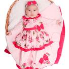 Saída de Maternidade Menina Conjunto Roupa Para Bebê Lindinha Floral Pink 05 Peças