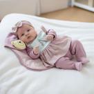 Saída de Maternidade Menina Personalizada Rosê Para Bebê Luxo Kit 05 Peças
