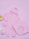 Saída De Maternidade Menina Rosa Arco iris 100% algodão bebe maternidade conjunto Saída De Maternidade Menina Rosa Arco iris 100% algodão bebe maternidade conjunto