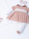 Saída De Maternidade Menina Rose 100% algodão vestido bebe maternidade conjunto luxo delicado renda