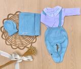 Saída de maternidade menino Carlos Eduardo tricot 4 peças
