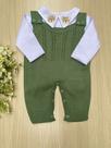 Saída de Maternidade Menino Jardineira Urso Tricot 2 Peças