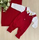 Saida de Maternidade Menino Tricot 3 Peças Safari Girafa Saida de Maternidade Menino Tricot 3 Peças Safari Girafa
