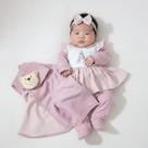 Saída de Maternidade Para Bebê Bordada Rosê Personalizada Menina Kit 05 Peças