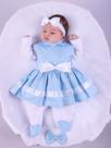 Saida de Maternidade Para Bebe Menina 04 peças Azul Poa Eliza Roupas Para Bebê Vermelho