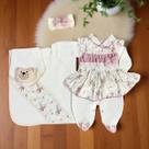 Saida de Maternidade Para Bebê Menina 05 peças Charlote Roupas de Bebê