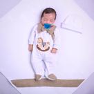 Saída de Maternidade para bebê Menino Luxo Cavalinho 03 Peças Enxoval Antialérgico 100% Algodão