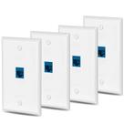 Saída de placa de parede Ethernet 1 porta RJ45 Cat6 Ubrand Blue x4
