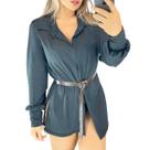 Saída de Praia camisa manga longa chemise kimono branca