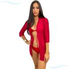 Saida De Praia Camisete Ajustável C/Transparência Moda 2024