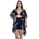 Saída de praia Conjunto Kimono camisão + saia envelope