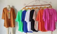 Saída De Praia Conjunto Kimono Camisão + shorts elástico Cor:TerracotaTamanho:Único 38 ao 44