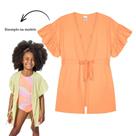 Saida de Praia Infantil Kukiê com Proteção UV50+ Laranja Neo Tamanho:12Cor:Igual da foto