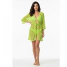 Saída De Praia/ Kimono Em Renda De Arrastão Moda Verão