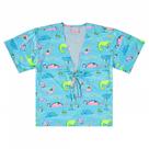 Saída de Praia Kimono Infantil Menina Azul com Estampa com Proteção UV Azul Dinossauro Quimby Original