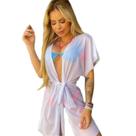 Saída de praia Kimono pareô transparente Camisetão Saída de praia Kimono pareô transparente Camisetão