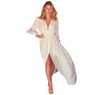 Saída de Praia Longa Lisa Túnica Kimono Elegant Piscina Diva