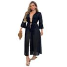 Saída de praia longa pareô longa robe vestido