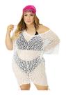Saída de Praia Plus Moda Verão Gola V Vestido Canga Ombro
